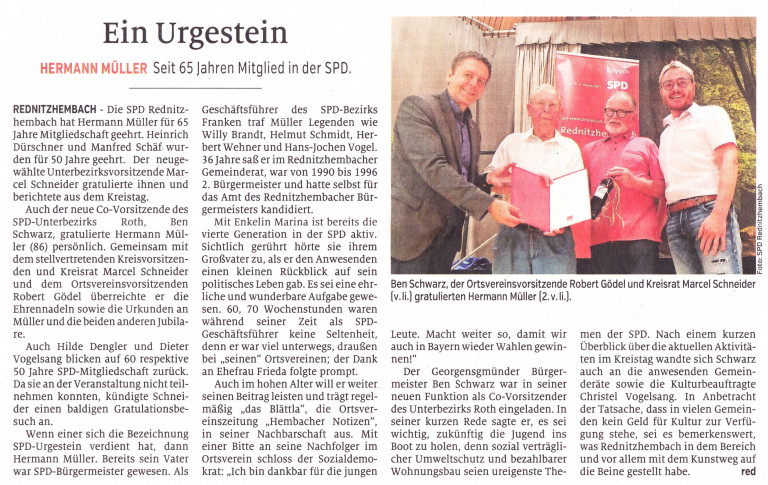 Artikel im Schwabacher Tagblatt 01.06.2022