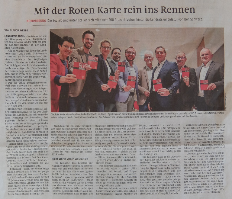 Artikel im Schwabacher Tagblatt 22.10.2022